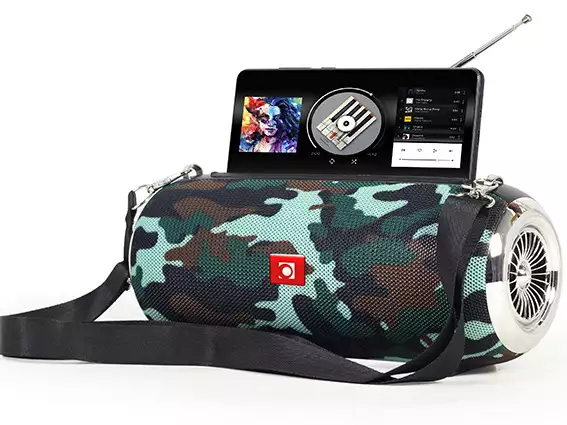SPK-BT-17-CM Gembird Portable Bluetooth speaker +handsfree 2x5W, FM, USB, SD, AUX + antena camo*1075*