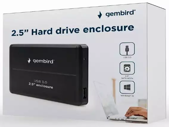 EE2-U3S-2 Gembird USB 3.0 Externo kuciste za 2.5 SATA hard diskove, aluminium, crni*651*