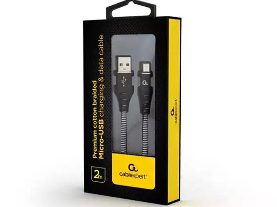 CC-USB2B-AMmBM-2M-BW Gembird Premium cotton braided Micro-USB charging - data cable,2m, black/white*206*