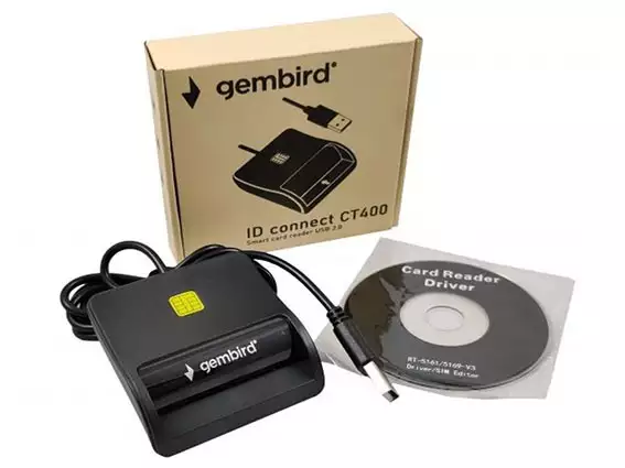 CRDR-CT401 Gembird Smart card reader USB 2.0 Citac za licne karte,saobracajne*903*