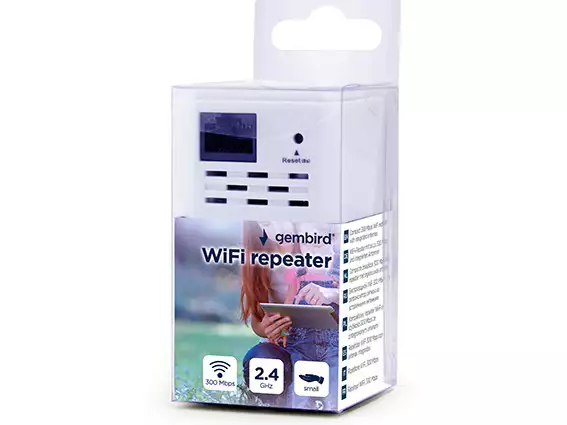 WNP-RP300-03 Gembird WiFi ripiter/ruter 300Mbps, 2x3dBi, RF pwr <20dBm, 1x LAN white*1164*