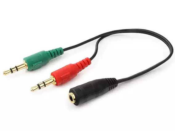 CCA-418 Gembird 3.5mm Headphone Mic Audio Y Splitter Cable Female to 2x3.5mm Male adapter*101*