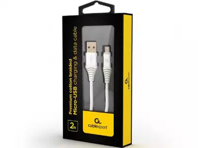 CC-USB2B-AMmBM-2M-BW2 Gembird Premium cotton braided Micro-USB charging -data cable,2m, silver/white*207*