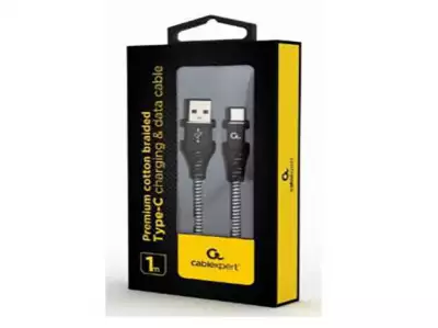CC-USB2B-AMCM-1M-BW Gembird Premium cotton braided Type-C USB charging - data cable,1 m,black/white*162*