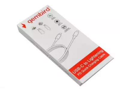 CCP-AMCM-LIGHT-1.8M Gembird USB 2.0 Type-C to iPhone Lightening 8-pin cable, QC3.0, 1.8m WHITE*206*