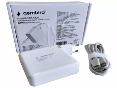 Gembird punjac za Apple (MacBook) 20.4V-4.3A-87W USB Type-C/AGC204V87W/*2864*