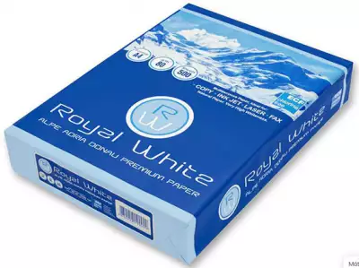 Papir Fotokopir Royal White A4/80g m2/ 500Lista za laser,inkjet i fotokopir masine Ris papira*350*