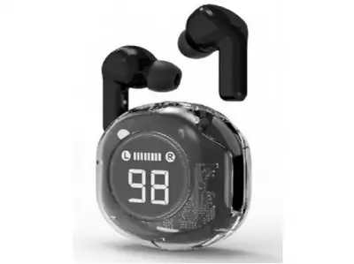 TWST-01-BK Gembird bluetooth V5.4 slusalice, TWS, LCD, Transparent, black*499*