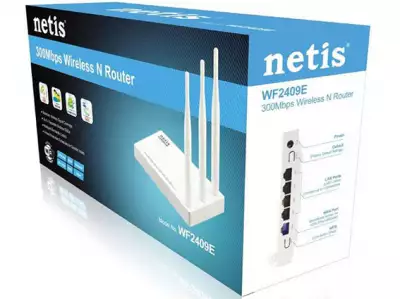 Netis WF2409E Wireless N300 Ruter1Ghz CPU,1W/4L, 2x5dB Repeater/AP+ WDS/WDS/Client/Multi-SSID*1317*