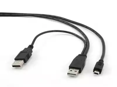 CCP-USB22-AM5P-3 Gembird Dual USB 2.0 A-plug to MINI 5pina kabl 0.9m*096*