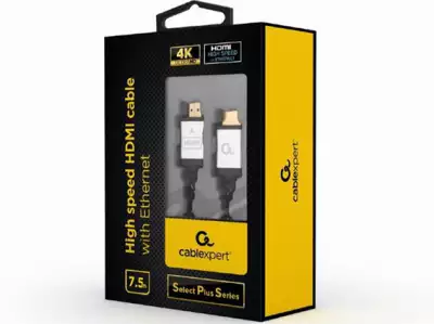 CCB-HDMIL-7.5M Gembird HDMI kabl, High speed, ethernet 3D/4K TV Select Plus Series blister 7,5m*722*